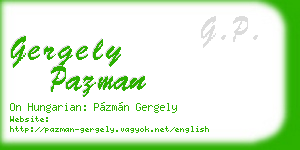 gergely pazman business card